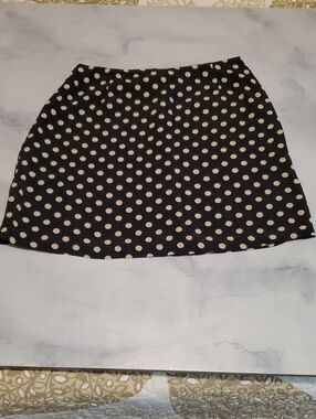 Banana Republic Black Mini Skirt with White Polka Dots